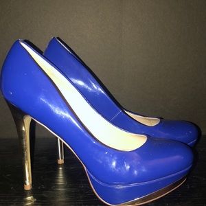 Blue/Gold Heels (Platform)